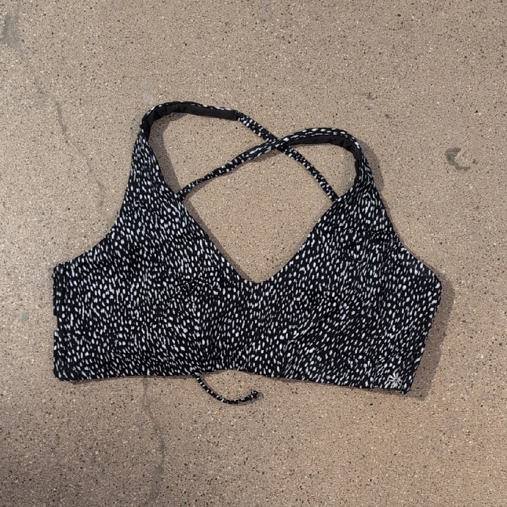 Athleta Black and White Bikini Top